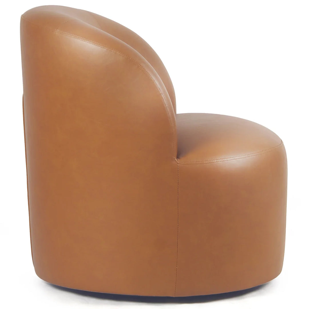 YOUNIKE Upholstered Accent Chair 360° Rotating Swivel Barrel Chair with Integrated Armrest