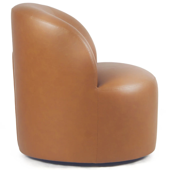 YOUNIKE Upholstered Accent Chair 360° Rotating Swivel Barrel Chair with Integrated Armrest