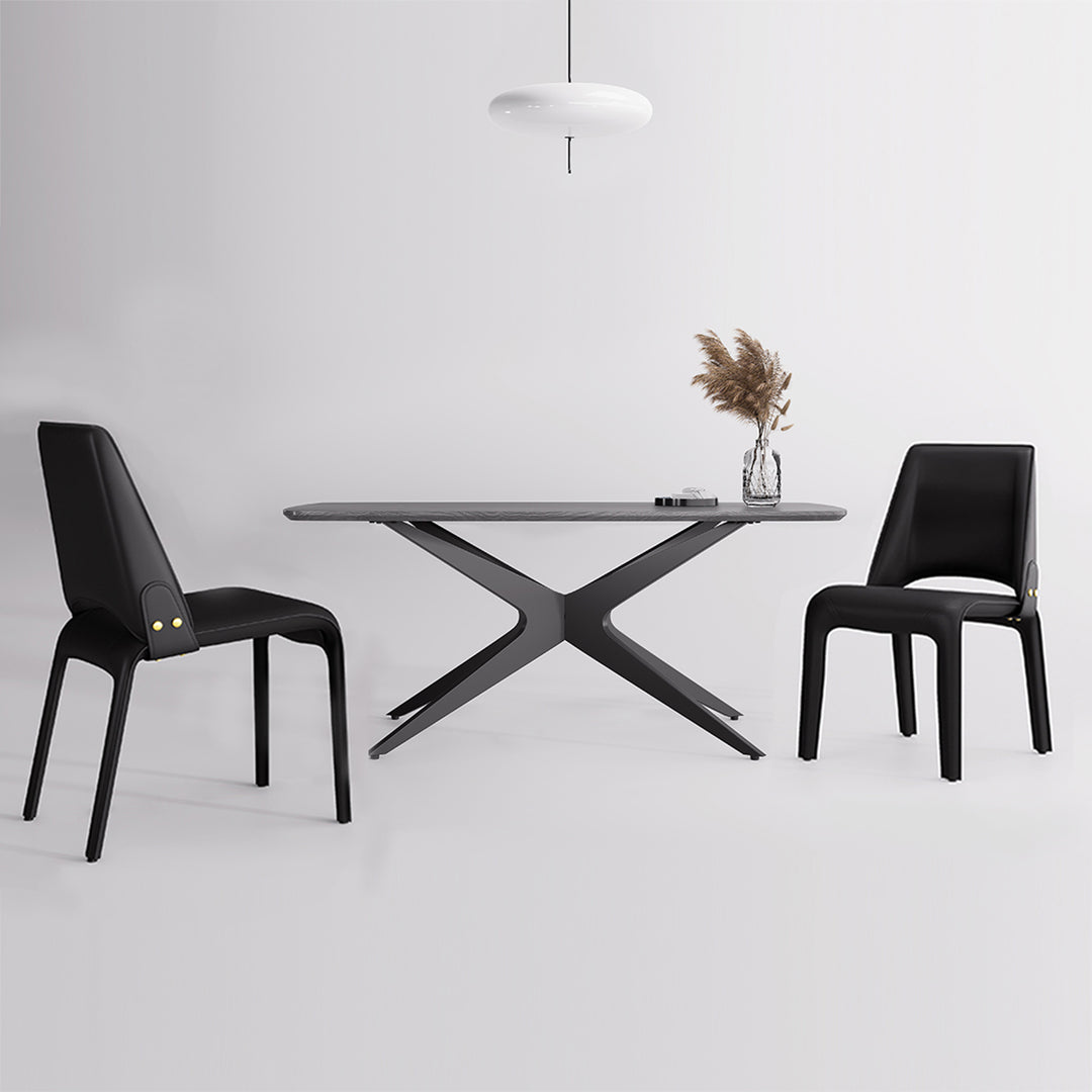 YOUNIKE Slope Sadddle Leather Dining Chairs