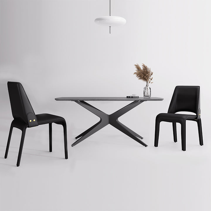YOUNIKE Slope Sadddle Leather Dining Chairs