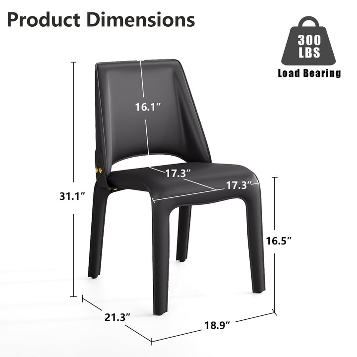 YOUNIKE Slope Sadddle Leather Dining Chairs