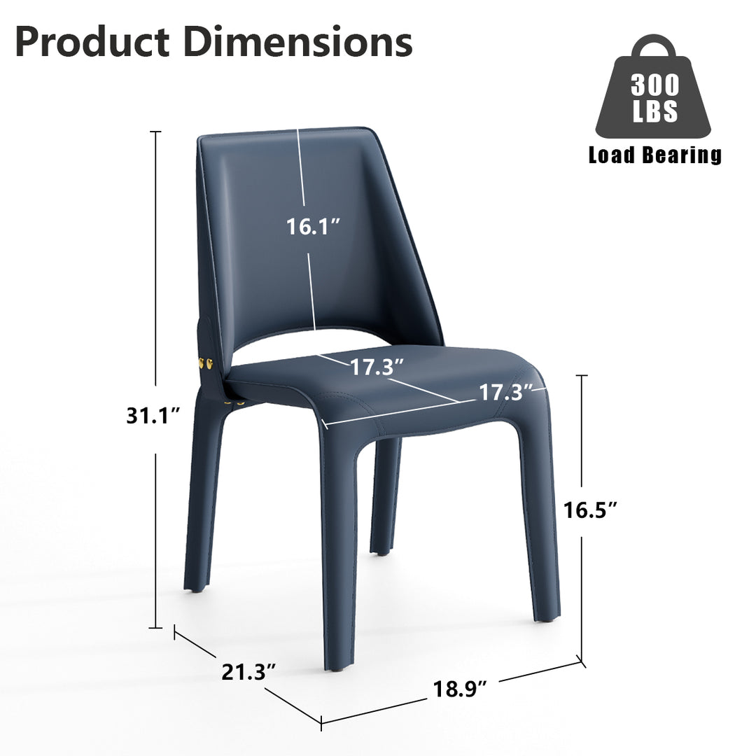 YOUNIKE Slope Sadddle Leather Dining Chairs