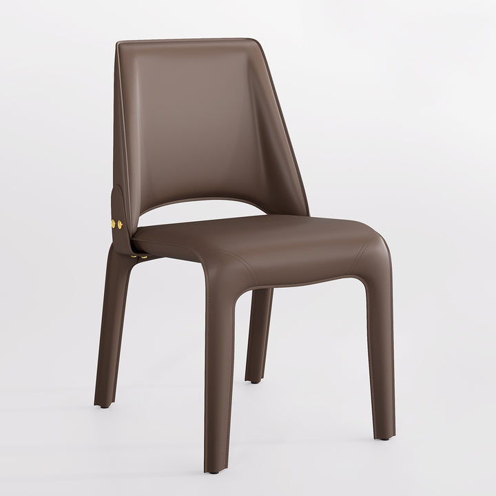 YOUNIKE Slope Sadddle Leather Dining Chairs