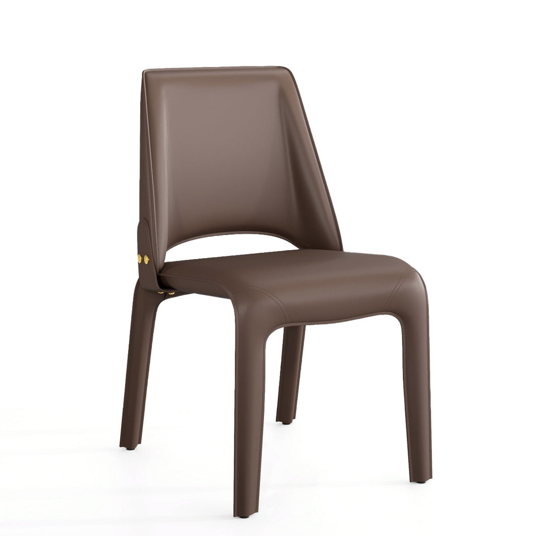 YOUNIKE Slope Sadddle Leather Dining Chairs