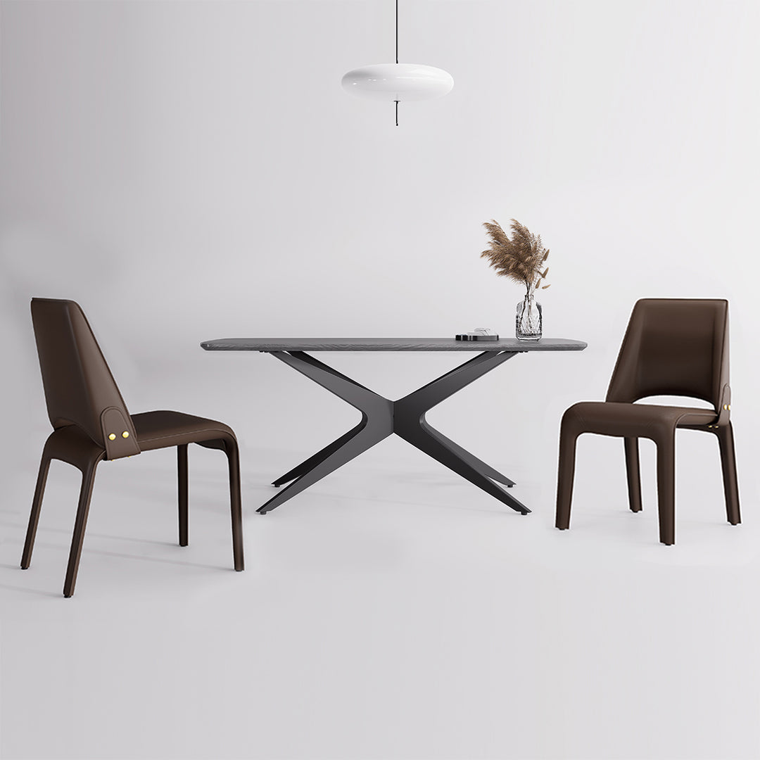 YOUNIKE Slope Sadddle Leather Dining Chairs