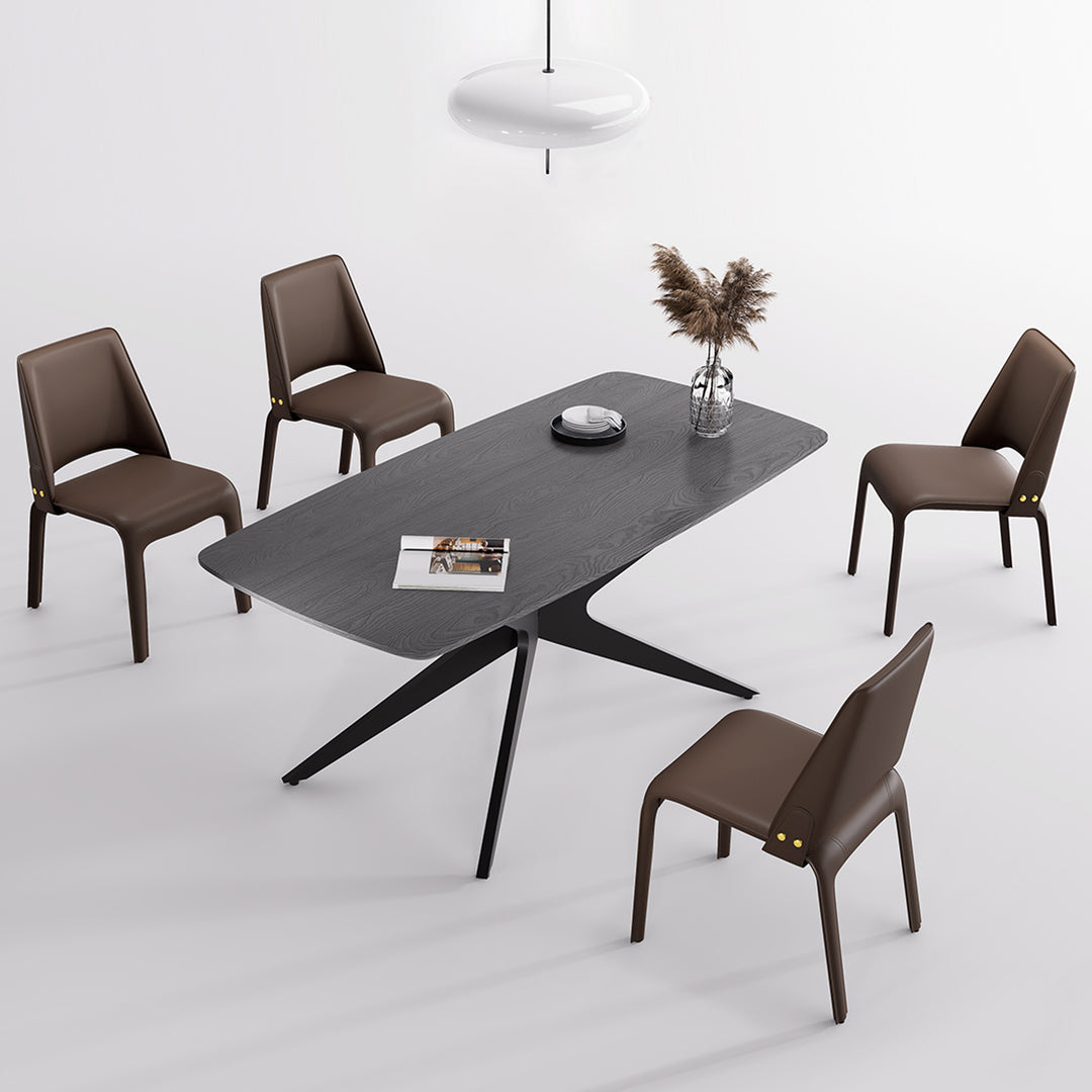 YOUNIKE Slope Sadddle Leather Dining Chairs
