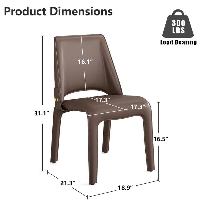 YOUNIKE Slope Sadddle Leather Dining Chairs