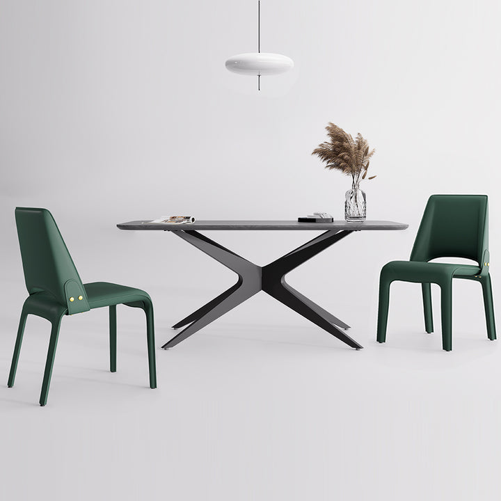 YOUNIKE Slope Sadddle Leather Dining Chairs