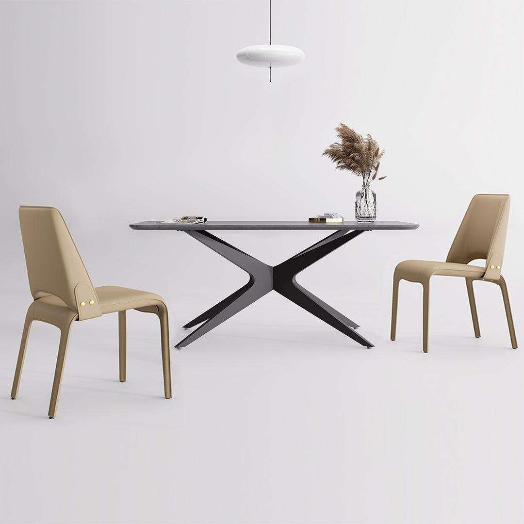 YOUNIKE Slope Sadddle Leather Dining Chairs