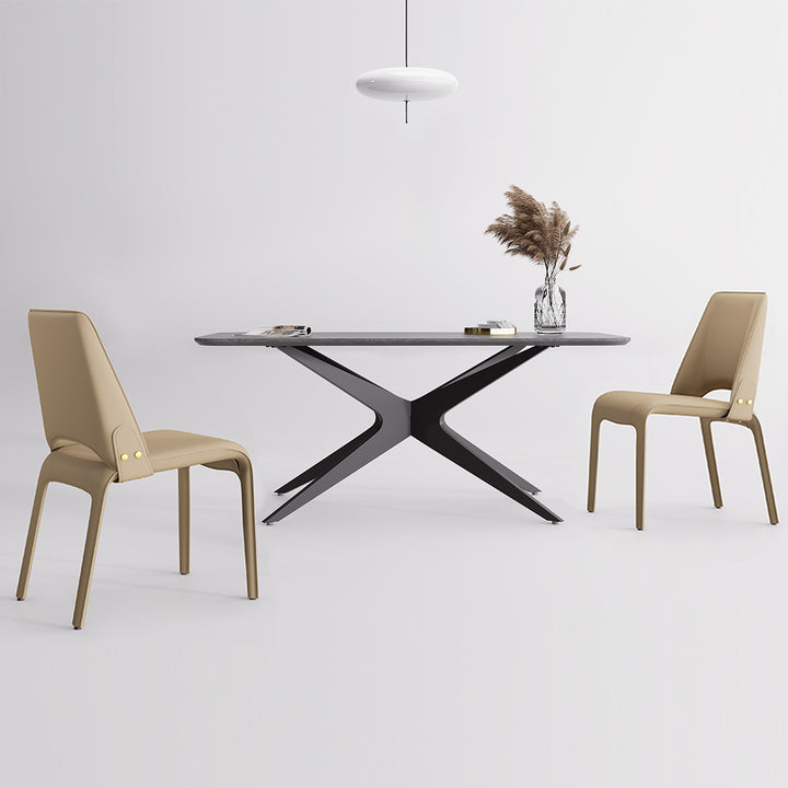 YOUNIKE Slope Sadddle Leather Dining Chairs