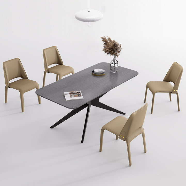 YOUNIKE Slope Sadddle Leather Dining Chairs