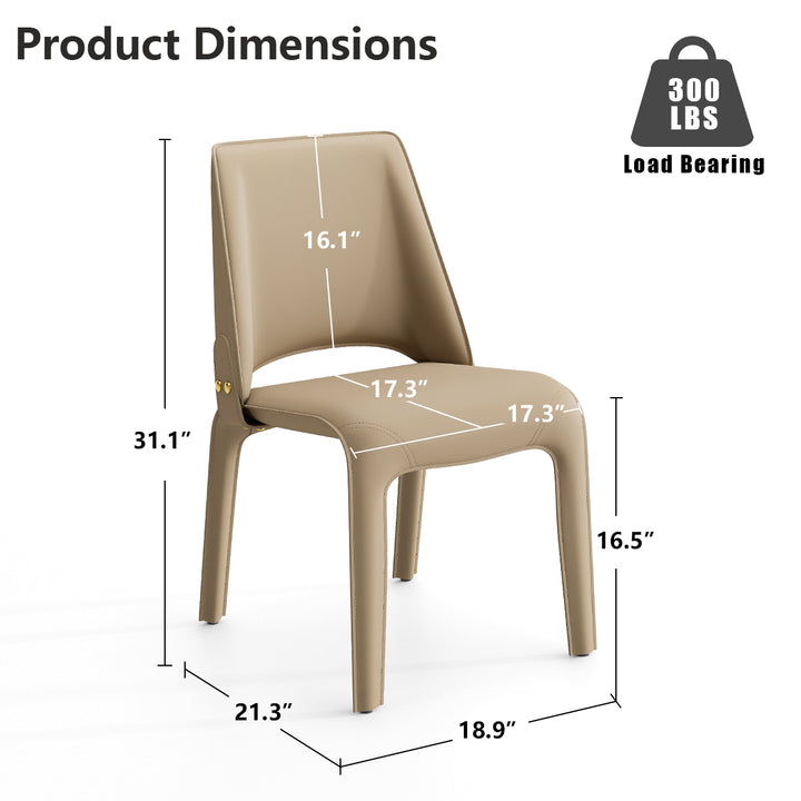 YOUNIKE Slope Sadddle Leather Dining Chairs