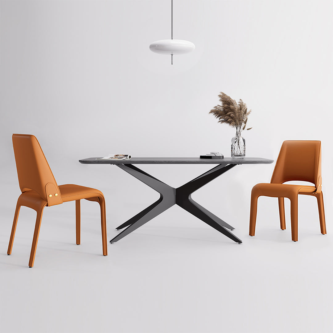 YOUNIKE Slope Sadddle Leather Dining Chairs
