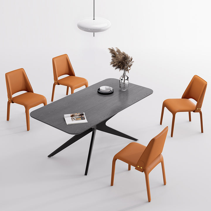 YOUNIKE Slope Sadddle Leather Dining Chairs