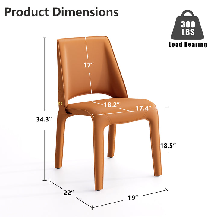 YOUNIKE Slope Sadddle Leather Dining Chairs