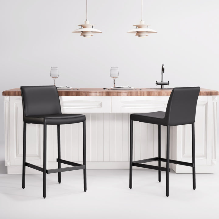 YOUNIKE Track Premium Leather Bar Stools