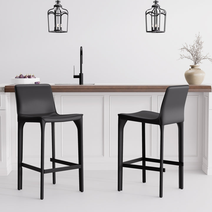 YOUNIKE Track Sadddle Leather Bar Stools