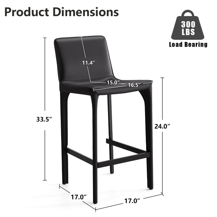 YOUNIKE Track Sadddle Leather Bar Stools