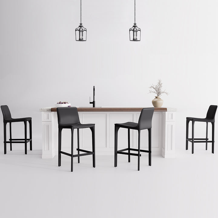 YOUNIKE Track Sadddle Leather Bar Stools