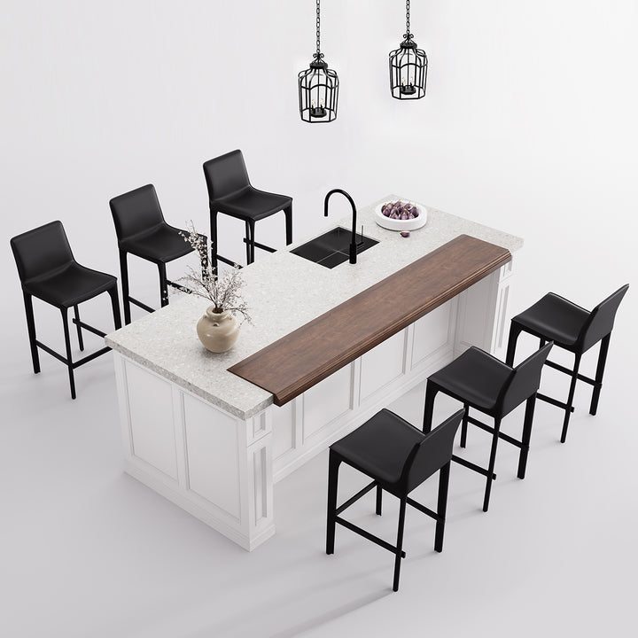 YOUNIKE Track Sadddle Leather Bar Stools