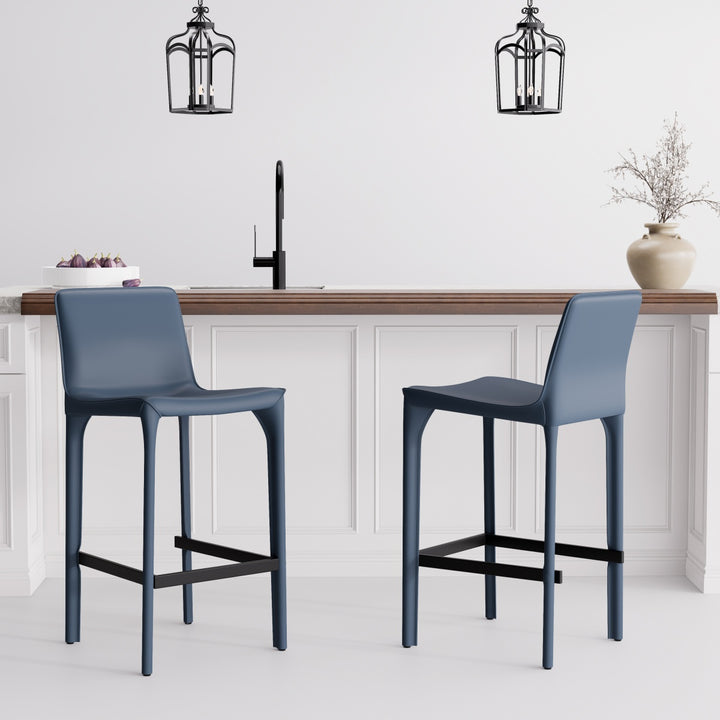 YOUNIKE Track Sadddle Leather Bar Stools