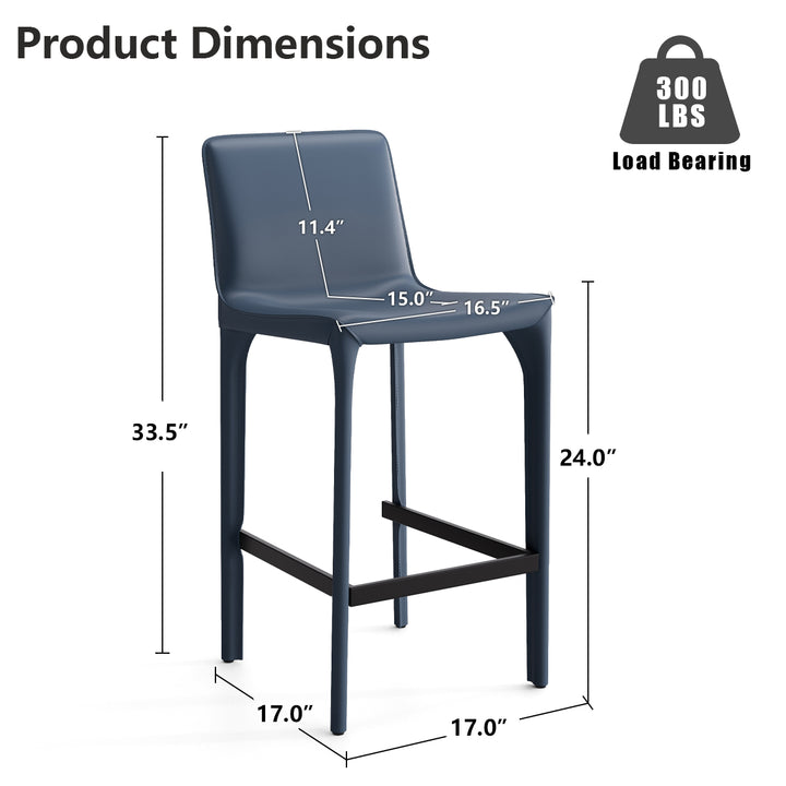 YOUNIKE Track Sadddle Leather Bar Stools
