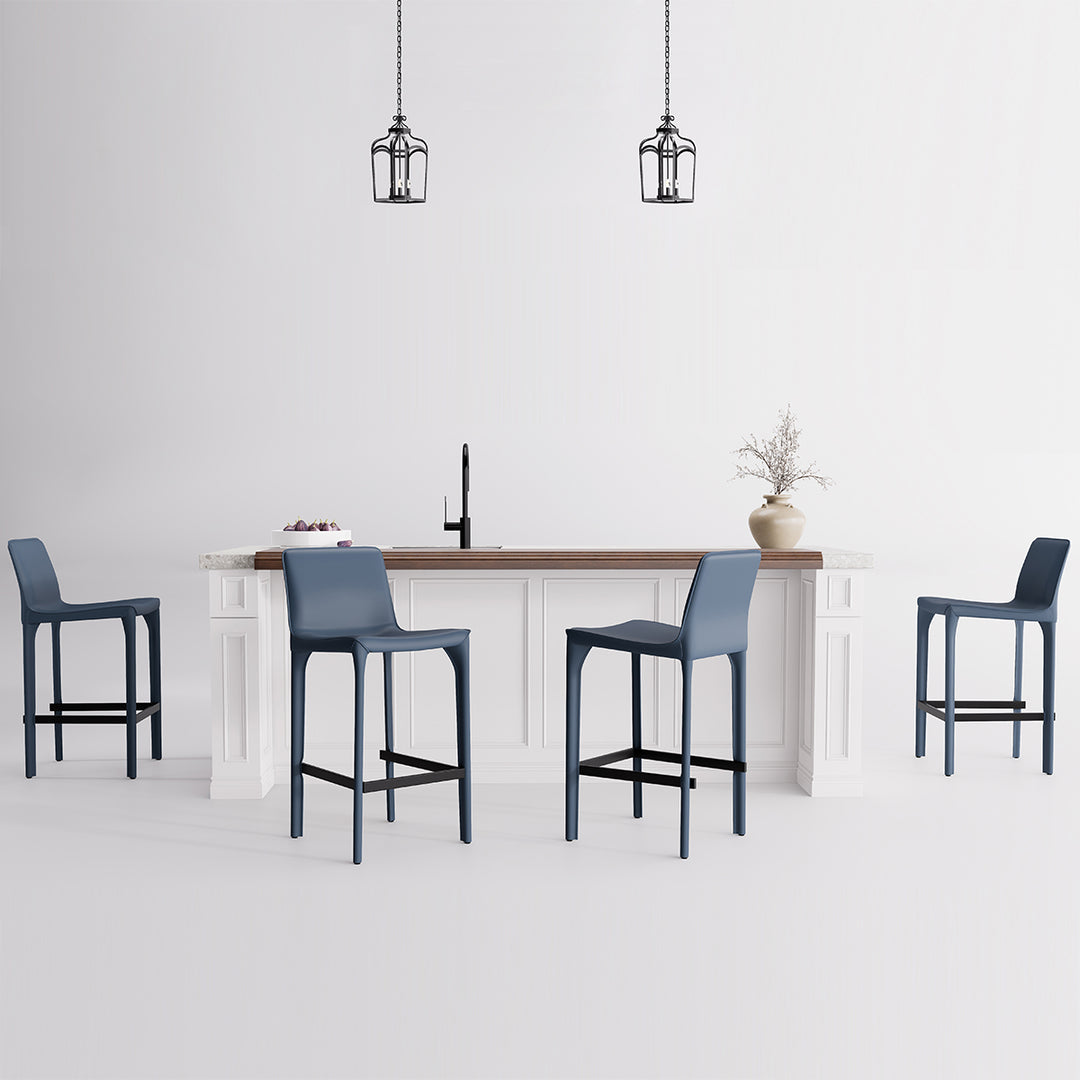 YOUNIKE Track Sadddle Leather Bar Stools