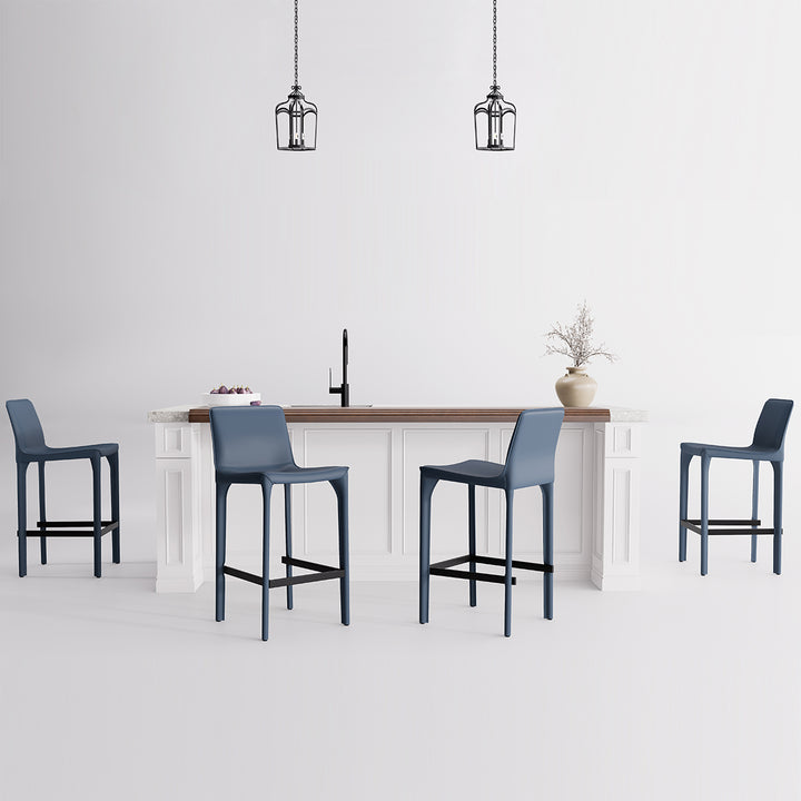 YOUNIKE Track Sadddle Leather Bar Stools