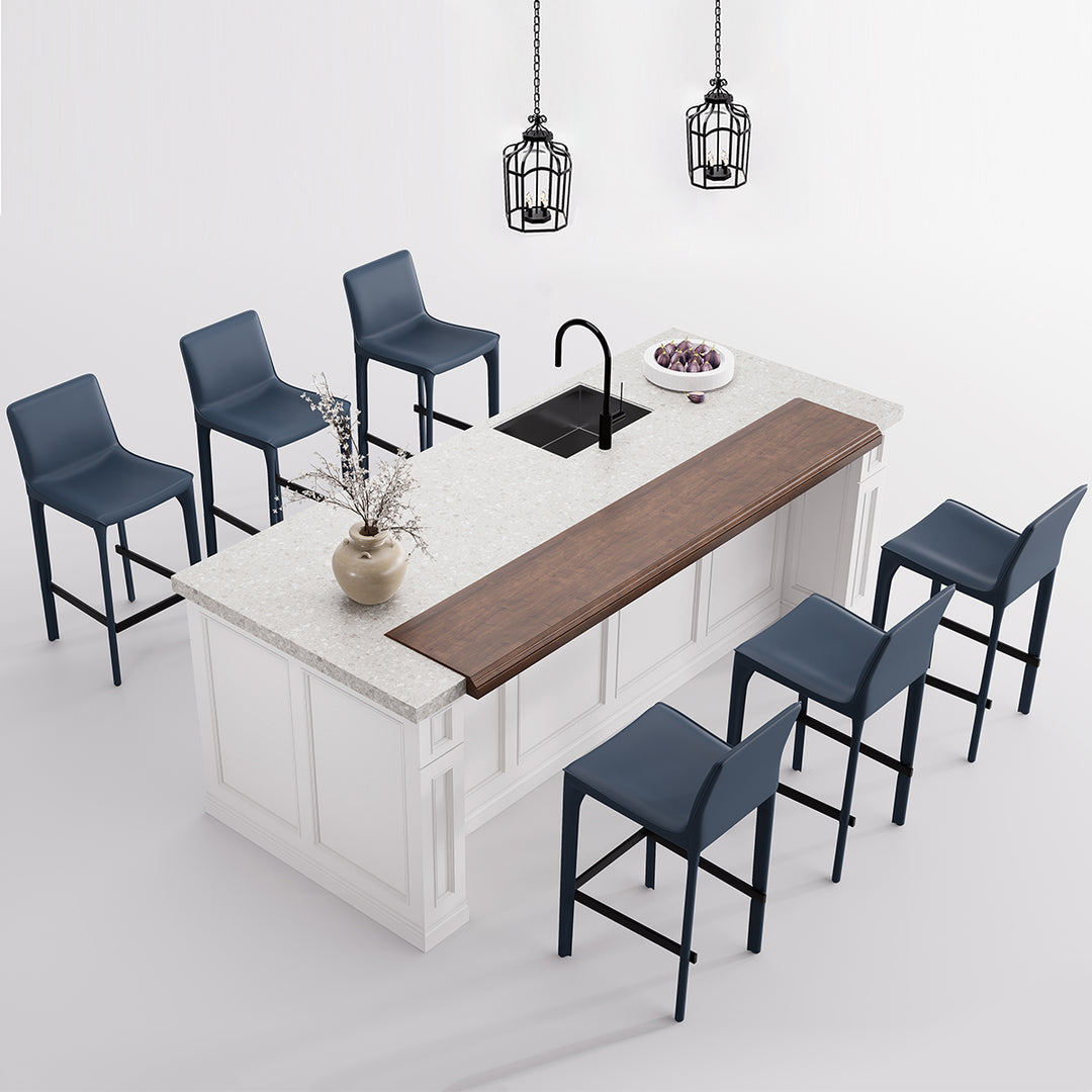 YOUNIKE Track Sadddle Leather Bar Stools