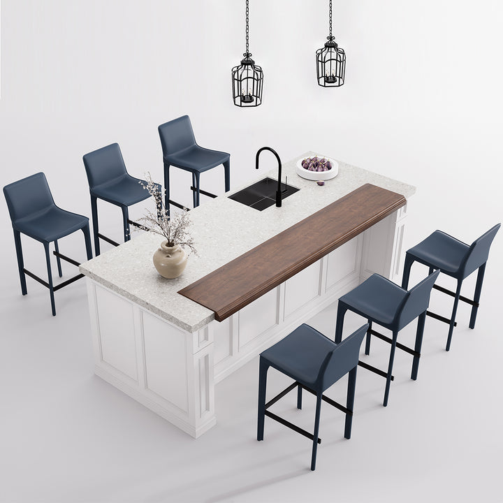 YOUNIKE Track Sadddle Leather Bar Stools