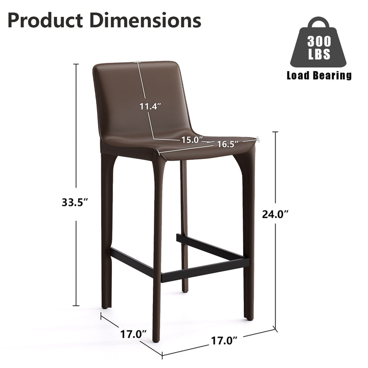 YOUNIKE Track Sadddle Leather Bar Stools