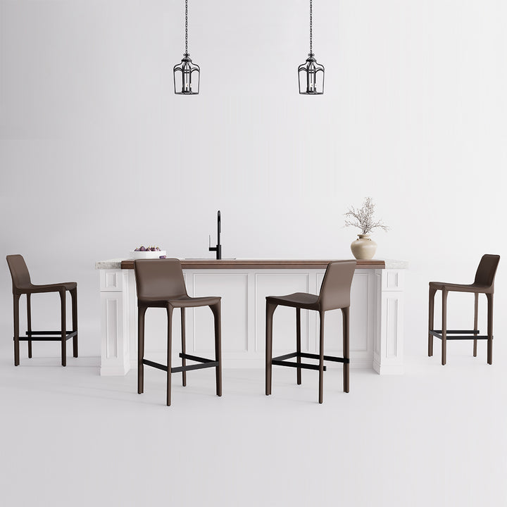 YOUNIKE Track Sadddle Leather Bar Stools