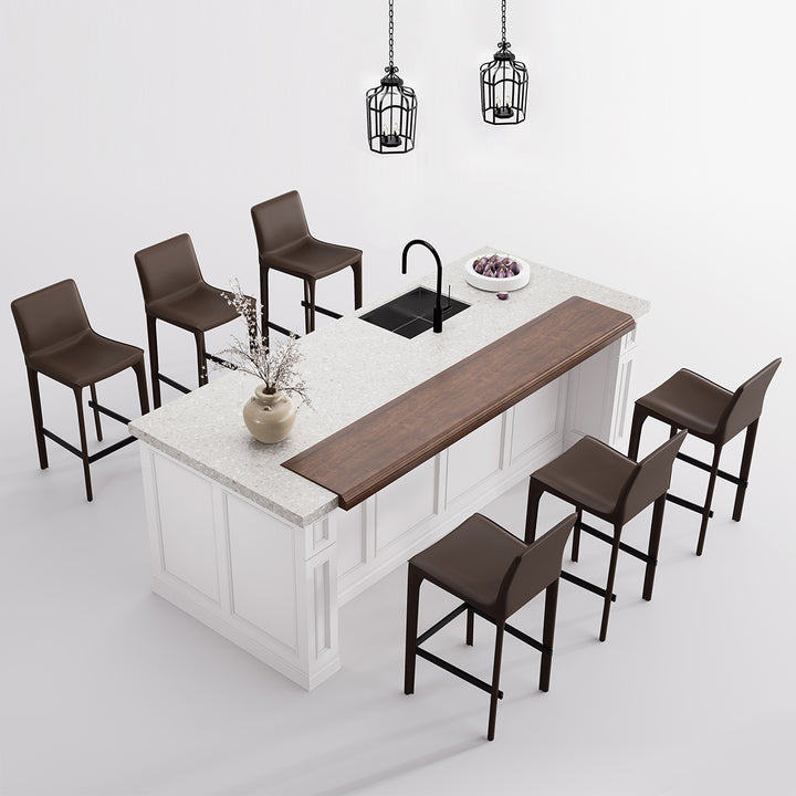 YOUNIKE Track Sadddle Leather Bar Stools