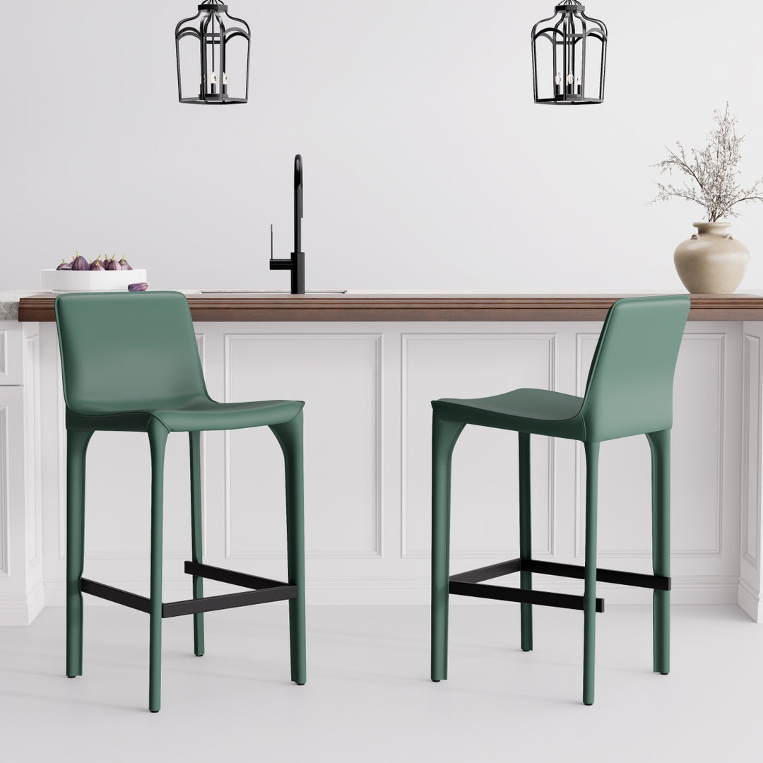 YOUNIKE Track Sadddle Leather Bar Stools