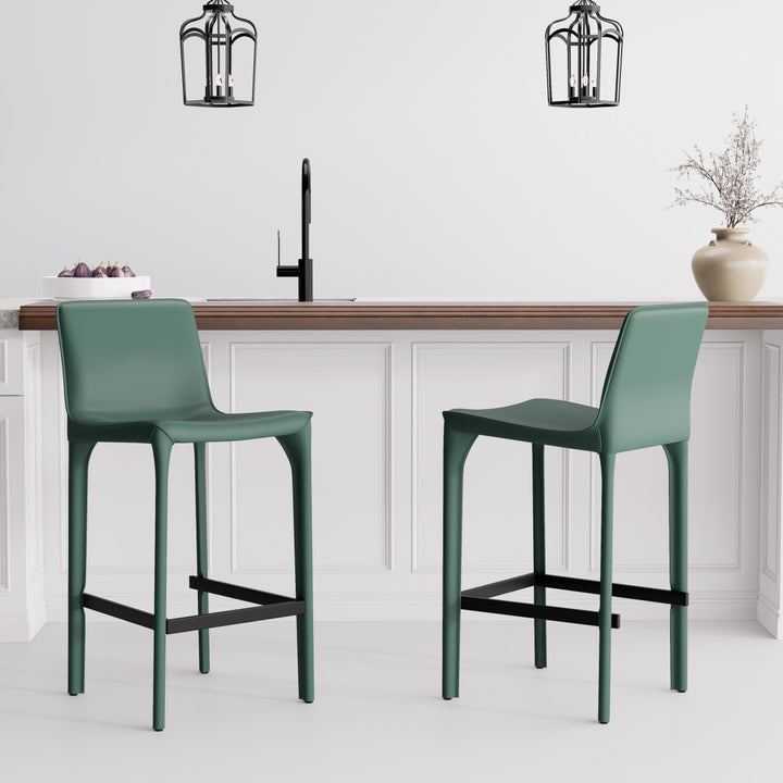 YOUNIKE Track Sadddle Leather Bar Stools