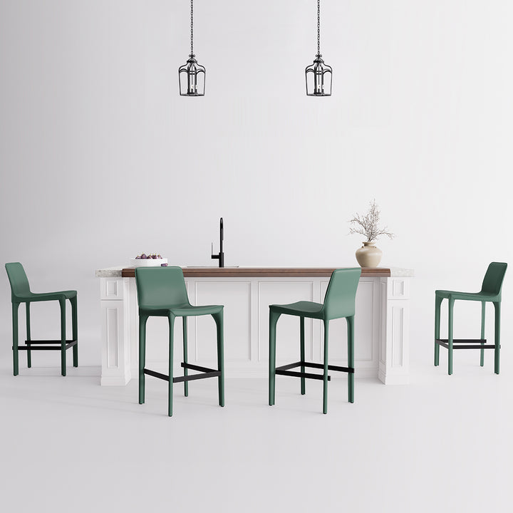 YOUNIKE Track Sadddle Leather Bar Stools