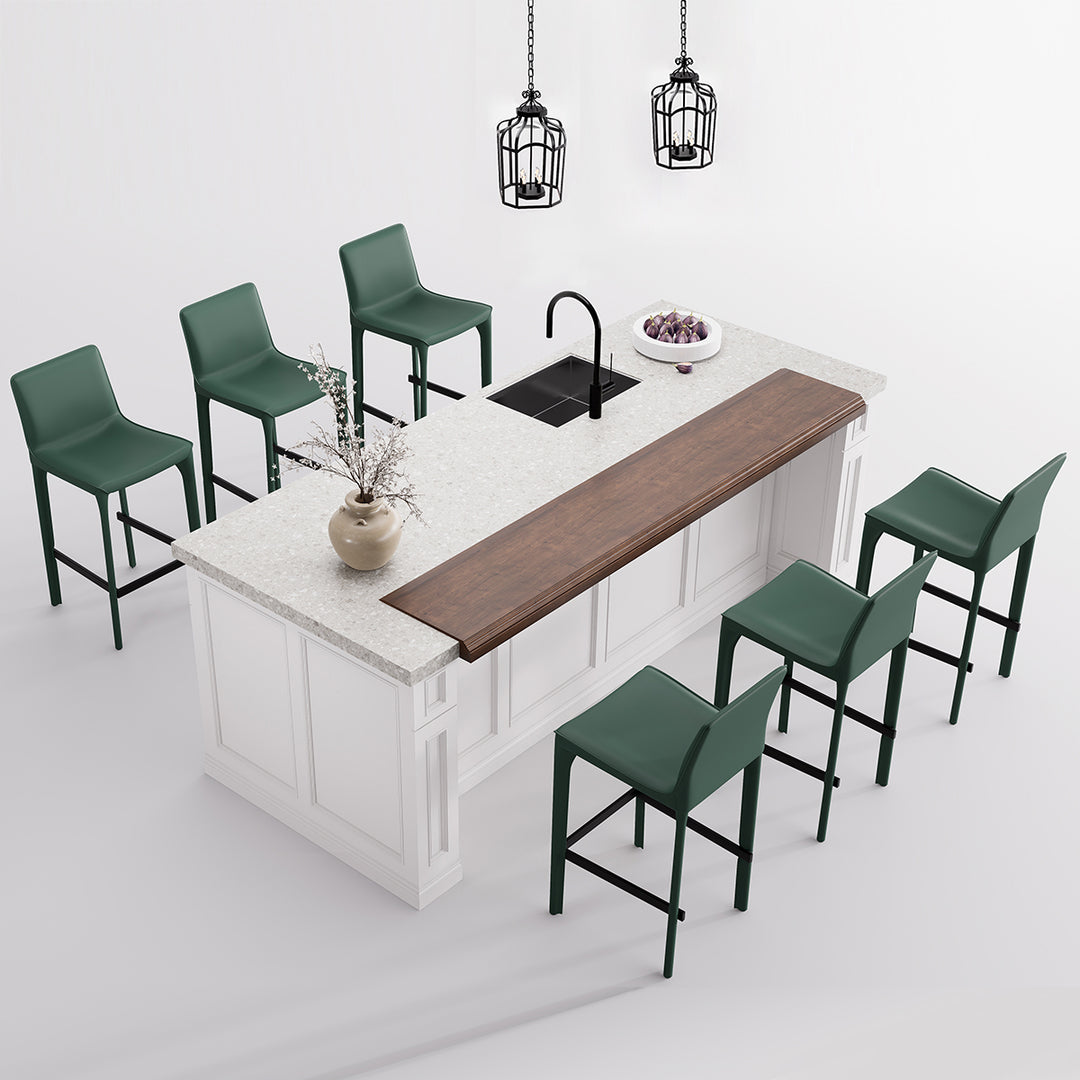 YOUNIKE Track Sadddle Leather Bar Stools