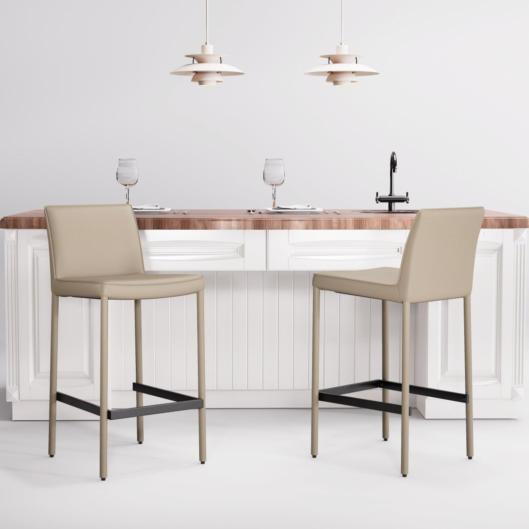 YOUNIKE Track Premium Leather Bar Stools