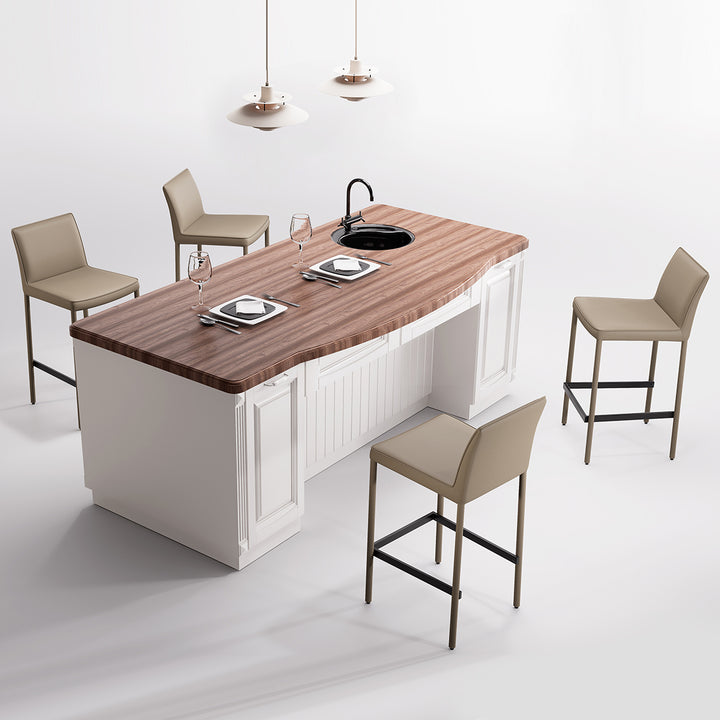 YOUNIKE Track Premium Leather Bar Stools