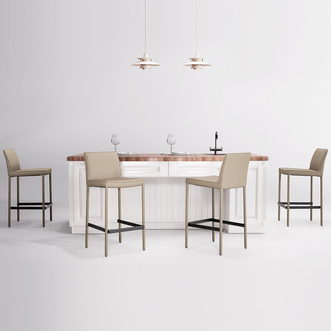 YOUNIKE Track Premium Leather Bar Stools