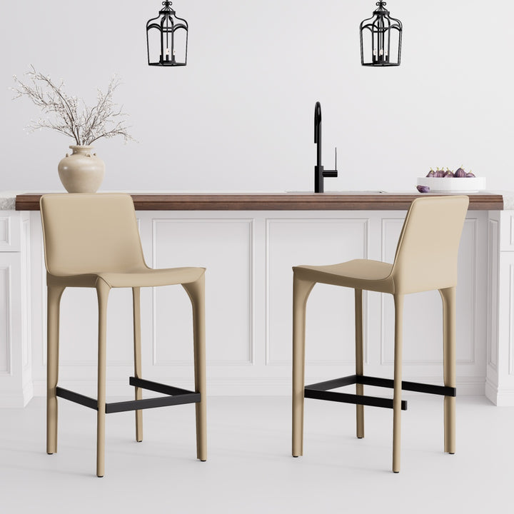 YOUNIKE Track Sadddle Leather Bar Stools