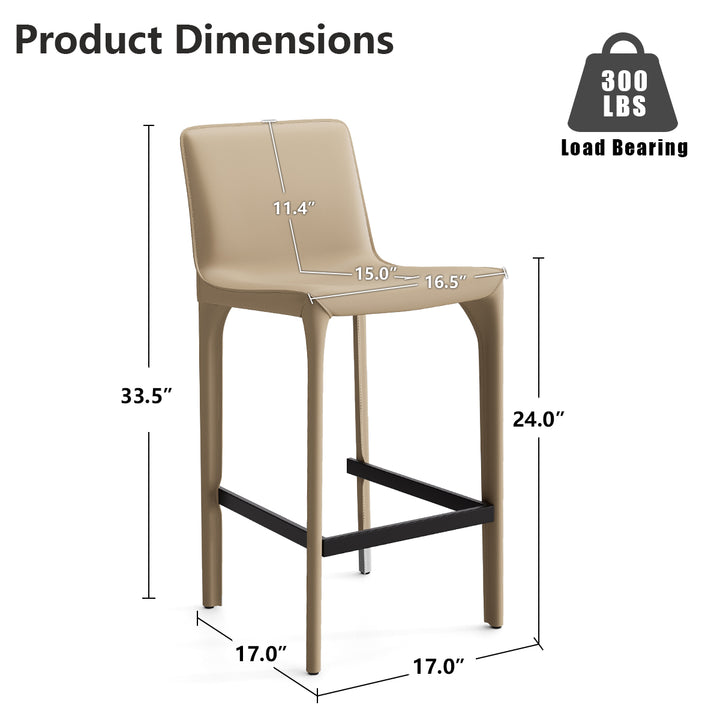 YOUNIKE Track Sadddle Leather Bar Stools