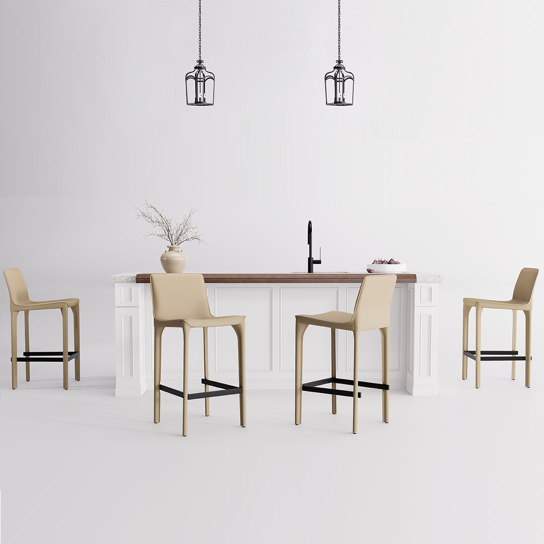 YOUNIKE Track Sadddle Leather Bar Stools