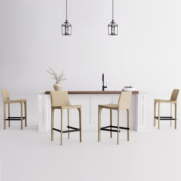 YOUNIKE Track Sadddle Leather Bar Stools