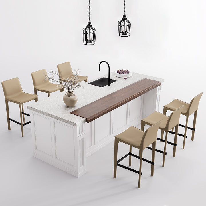 YOUNIKE Track Sadddle Leather Bar Stools