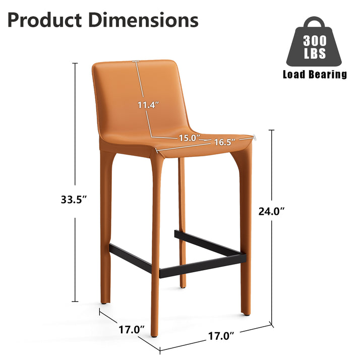 YOUNIKE Track Sadddle Leather Bar Stools