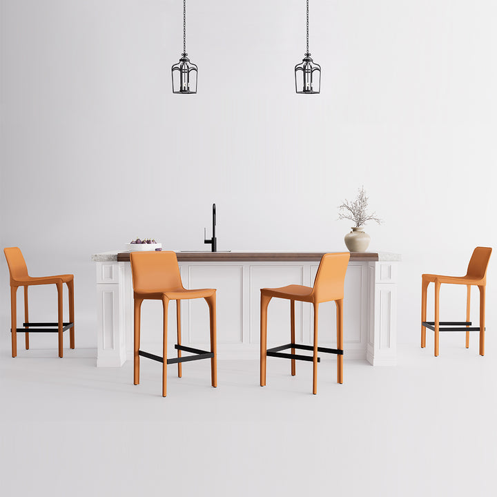YOUNIKE Track Sadddle Leather Bar Stools