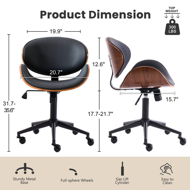 YOUNIKE Bentwood Office Chair Ergonomic Swivel Desk Chair