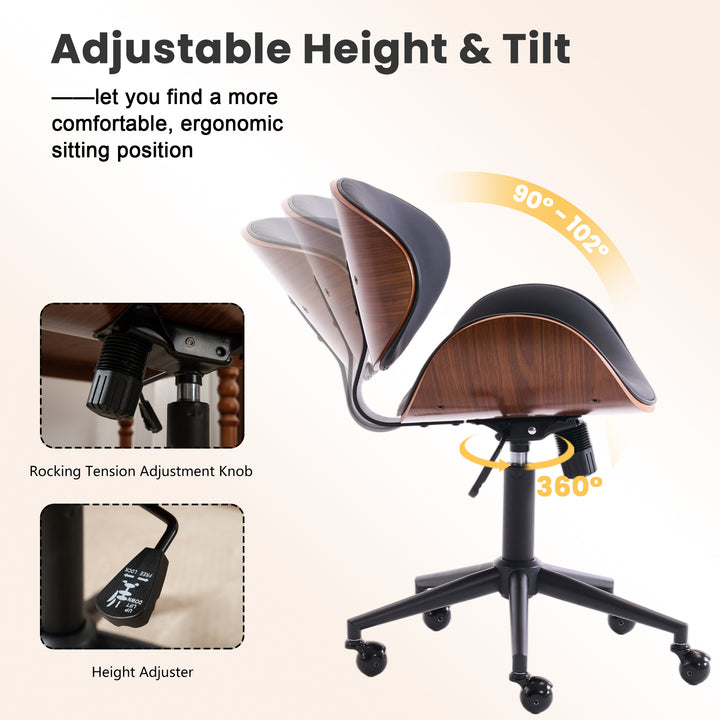 YOUNIKE Bentwood Office Chair Ergonomic Swivel Desk Chair
