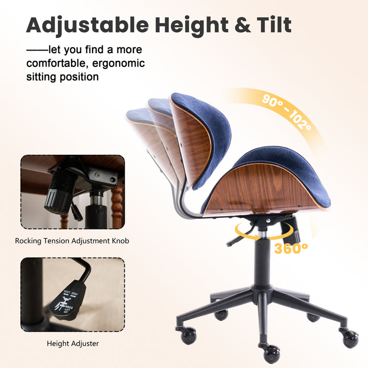 YOUNIKE Bentwood Office Chair Ergonomic Swivel Desk Chair